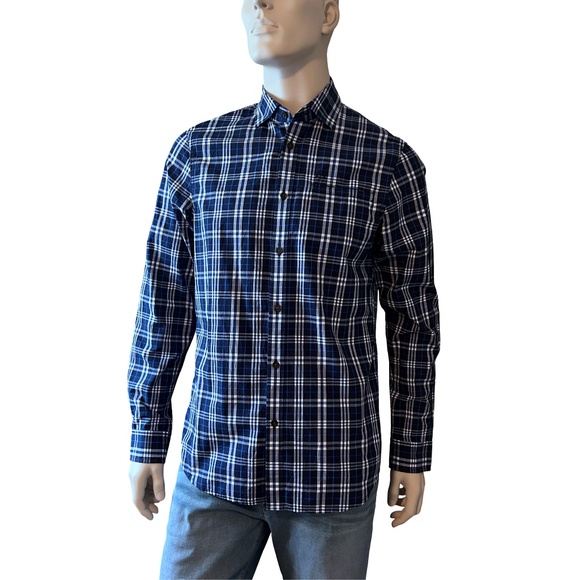 Armani Exchange A|X Long Sleeve Plaid Shirt Long Sleeve Monogrammed Branded NWOT - Picture 3 of 16